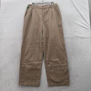 Empyre Tori Pants Mens L 32x29 Beige Baggy Wide Leg Elastic Waist Stake Y2K